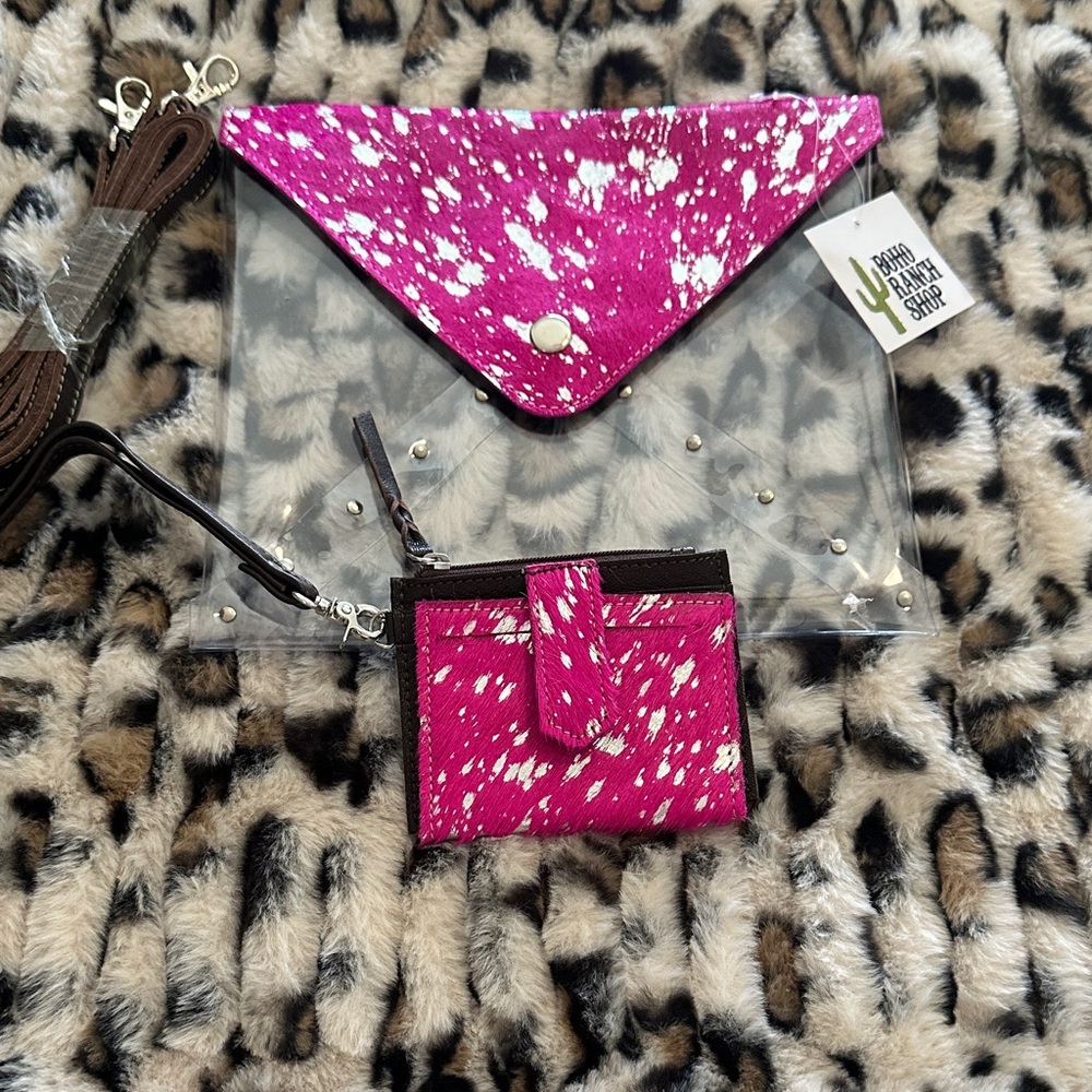 Pink and Black Splatter Clear Clutch Set